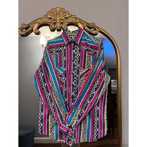 Vintage 90s WRANGLER Western Aztec Button Down